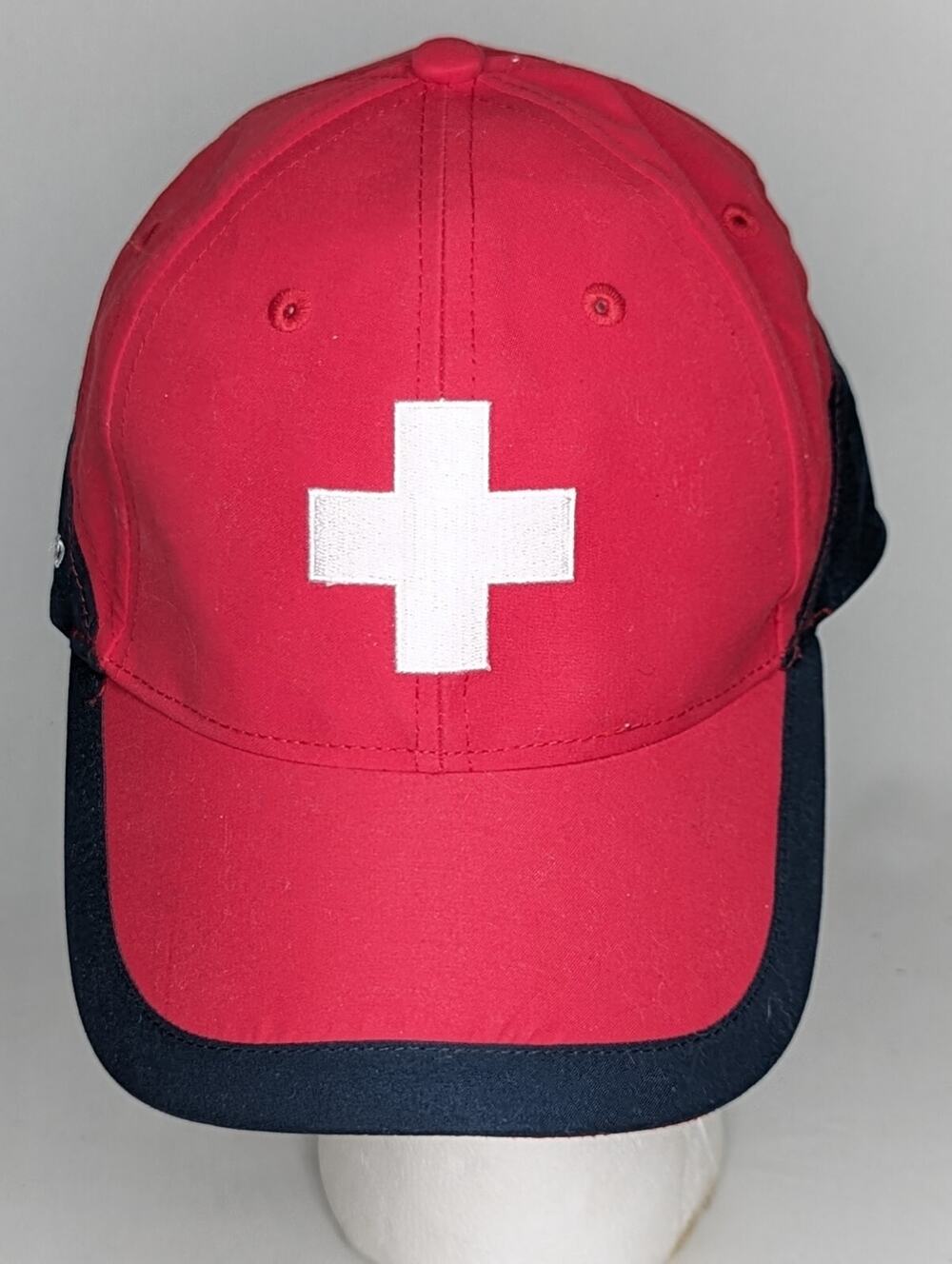 Edel Weiss Switzerland White Cross Adjustable Red Blue Hat Cap Unisex